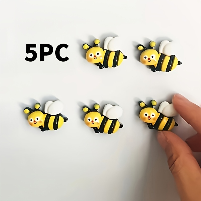 TEMU 5pcs Bee Refrigerator Magnets, Cute Decorative Magnets, Refrigerator Magnets For Kitchen And Office, Suitable For Whiteboards, Refrigerators,