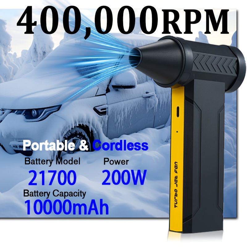 400 000rpm portable turbo fan 10000mah handheld   blower with high speed 130km h airflow handheld fan with 380  pressure usb charging for dust   computer cleaning for cars camping outdoor use fathers day gift