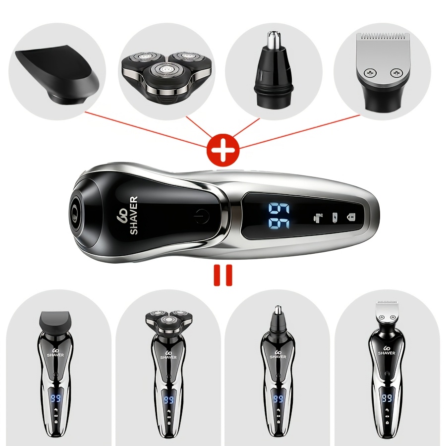 mens electric shaver 4 in 1 multifunctional shaver for shaving haircutting trimming and nose hair trimmer usb charging holiday gift for men Product details 3