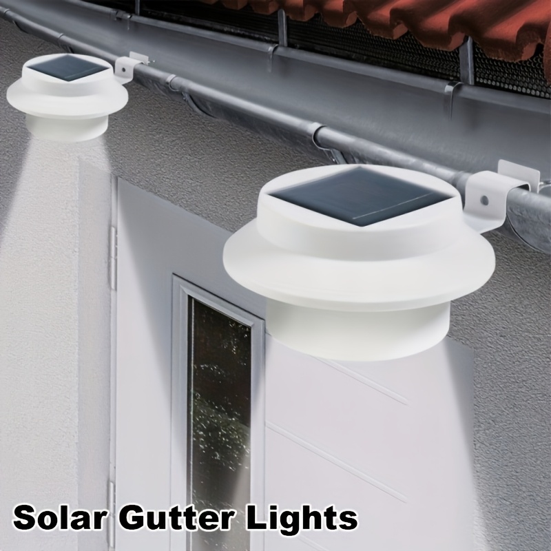 white solar powered gutter lights solar fence lights outdoor decorative led fence lamp decorative yard lamp for lighting railing outside   garden path backyard sidewalk yard patio