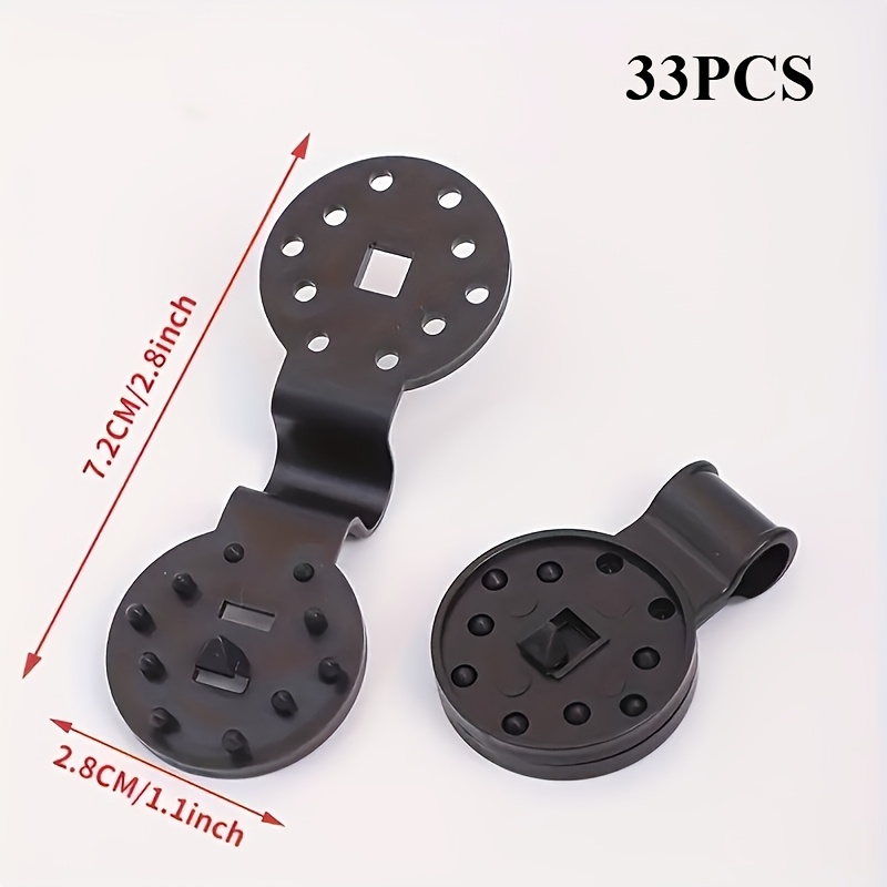 TEMU 33 Clip Nere in Plastica per Telo Ombreggiante, Fissaggi Rotondi per Rete da Giardino, Accessori per Rete Antipolvere, Occhielli Resistenti per