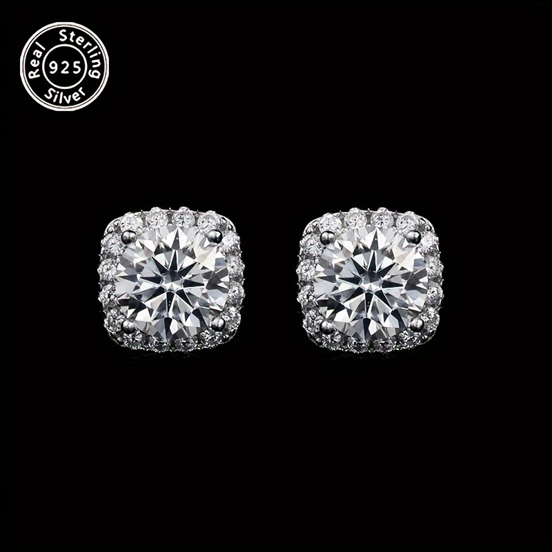 Men's 925 Sterling Silver Moissanite Earrings