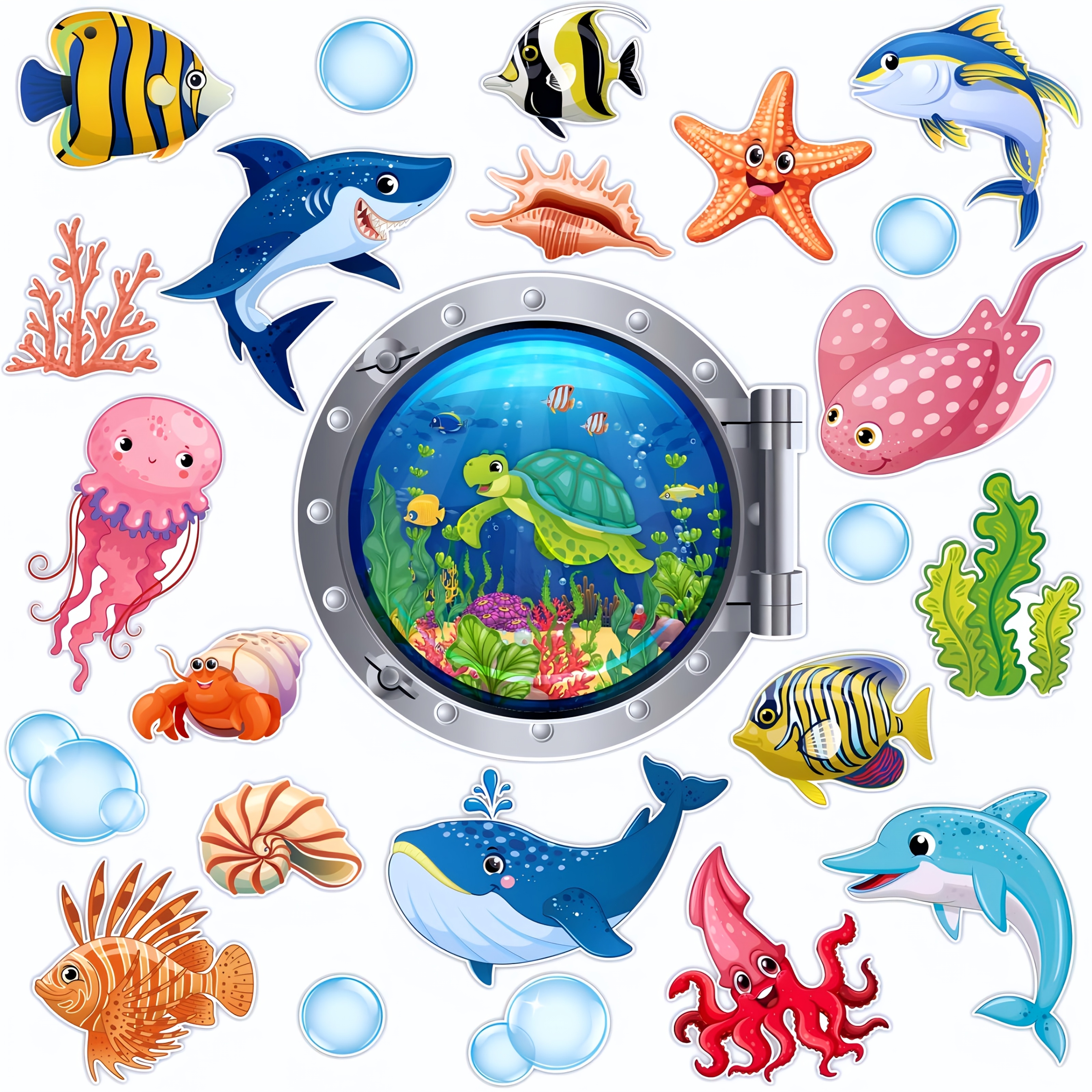 TEMU Lot de 24 décorations magnétiques pour porte sur le thème des animaux - Aimants pour croisière/réfrigérateur/voiture avec de requin/tortue/ pour