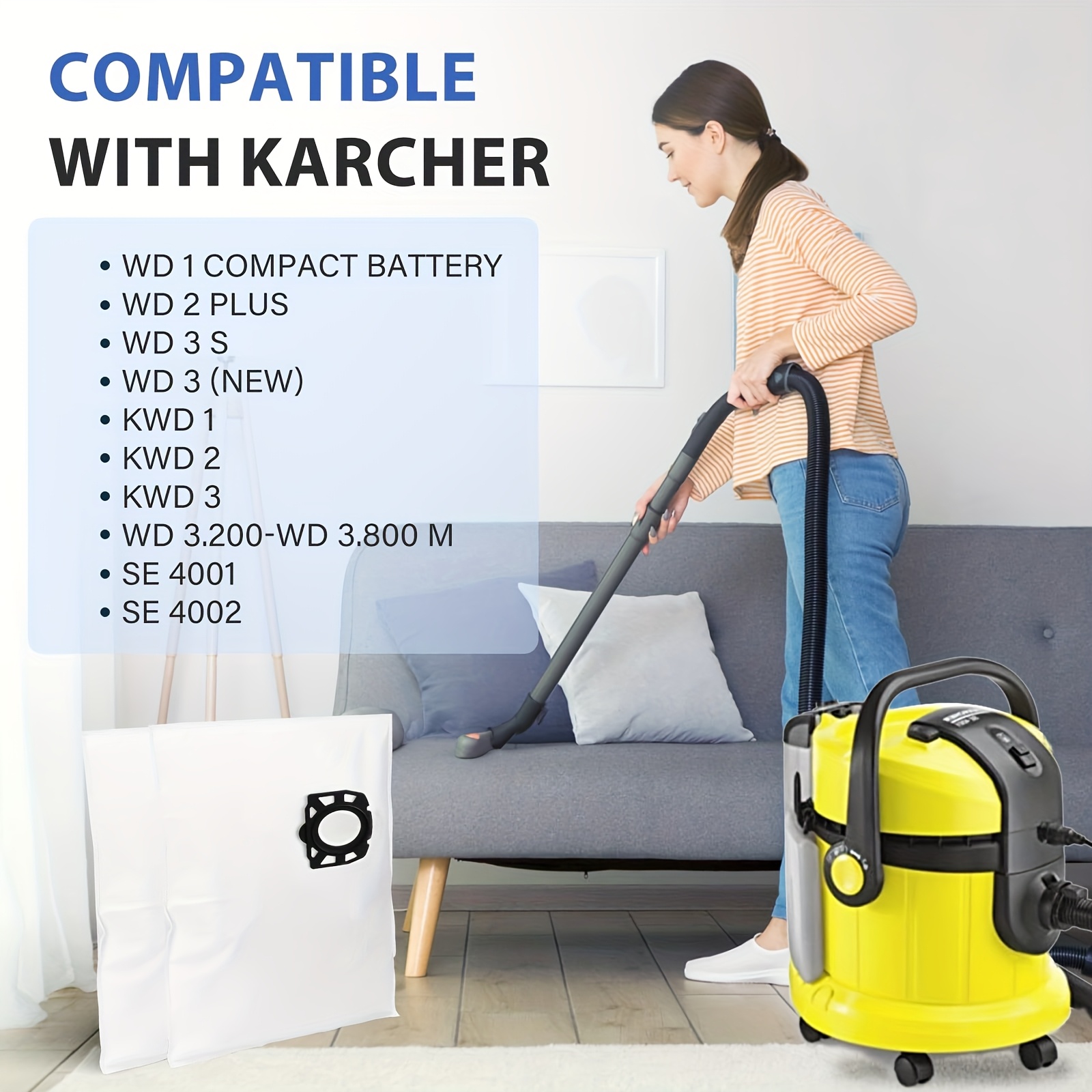 cleaner bags dust bag filter bag kfi 357 compatible karcher Temu