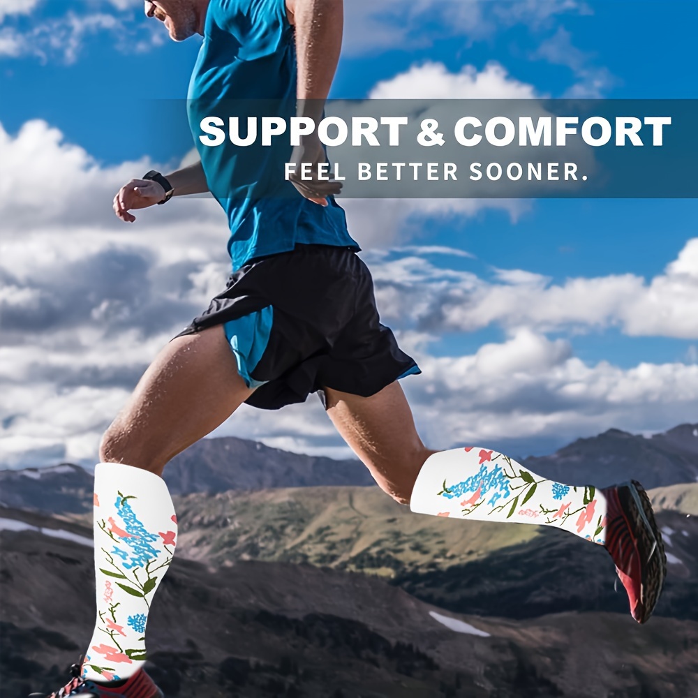 Knee High Compression Wearing Compression Socks While Running