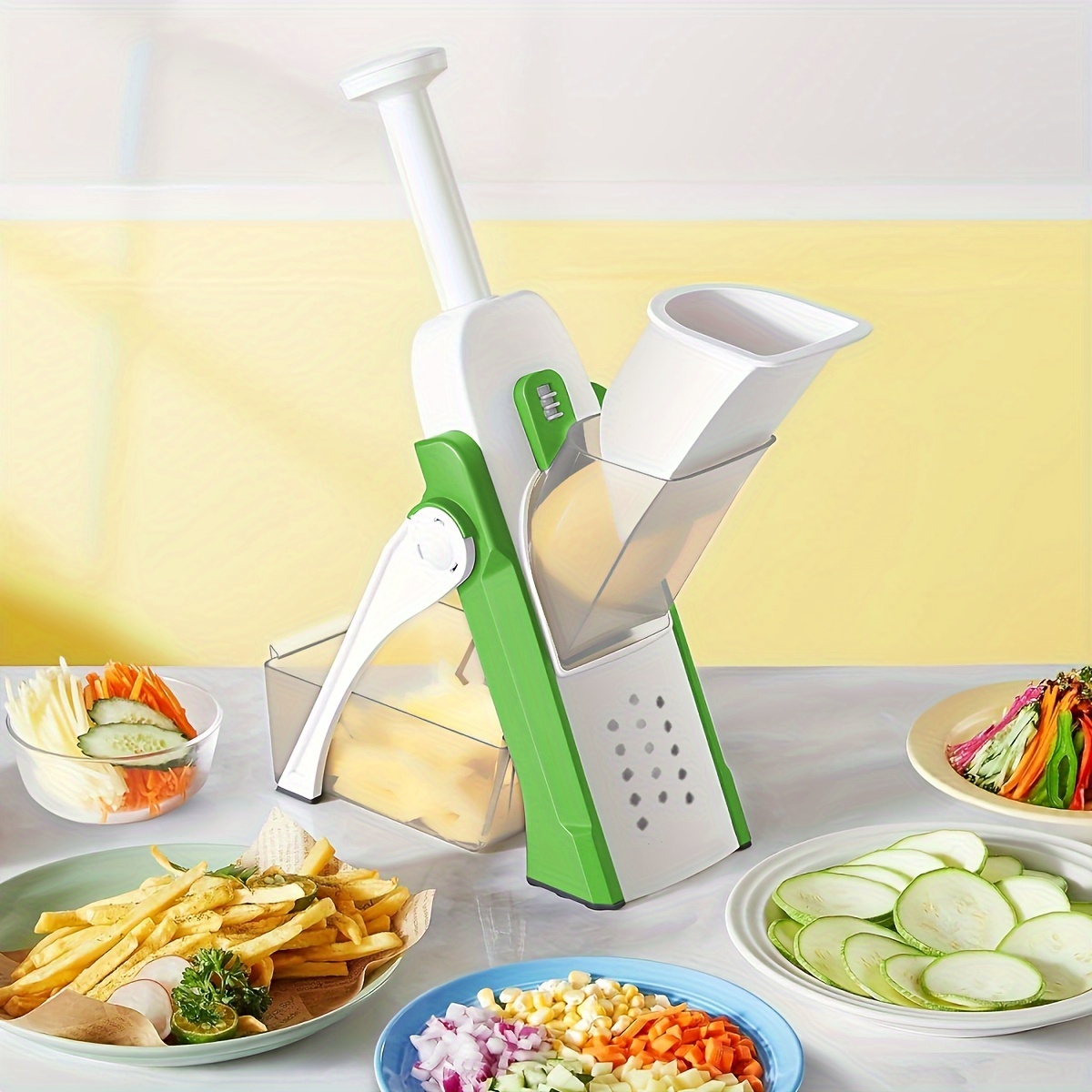 1pc adjustable home vegetable chopper multifunctional kitchen   with stainless steel   manual operation plastic material less than 1l capacity no power supply needed easy   suction cup base details 8