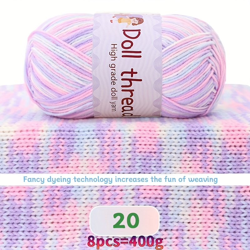 Image of 1 Bag 400g Multicolored Self-striping Yarn | Acrylic 60% Cotton 40%, Ideal For Handcrafting Fashionable Sweaters, Scarves, Hats, Blankets, Craft Projects