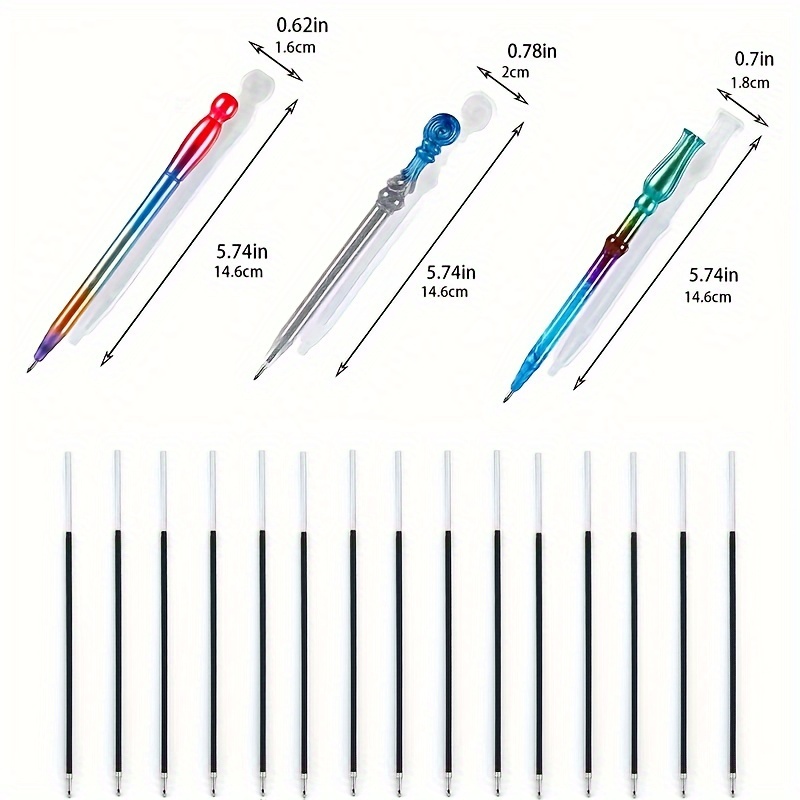 Image of 18pcs-3pcs Transparent Pen Silicone Mold Set 15pcs Ballpoint Pen Refills/epoxy Resin Mold Jewelry Casting Transparent Pen Making
