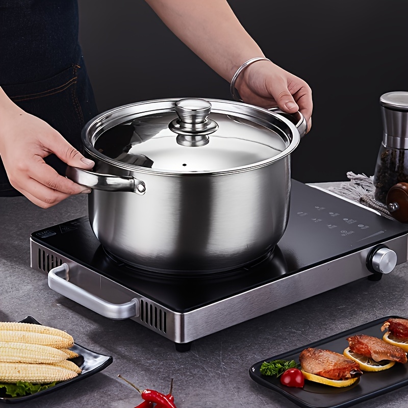 4pcs Stainless Steel Cookware Set, 4 Pots + 4 Lids, Compatible... product image 3