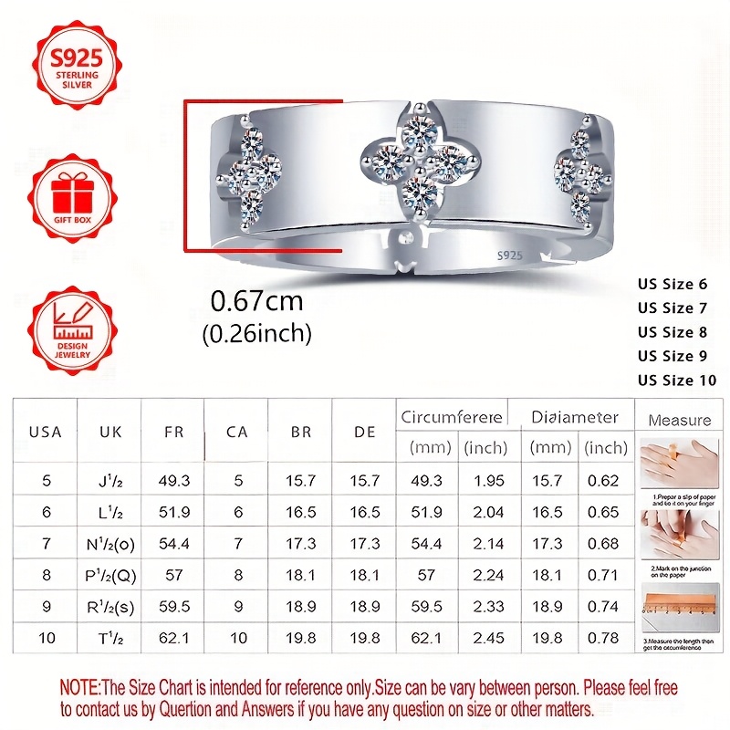 925 Silver Simple Classic Zirconia Surface Women's Ring