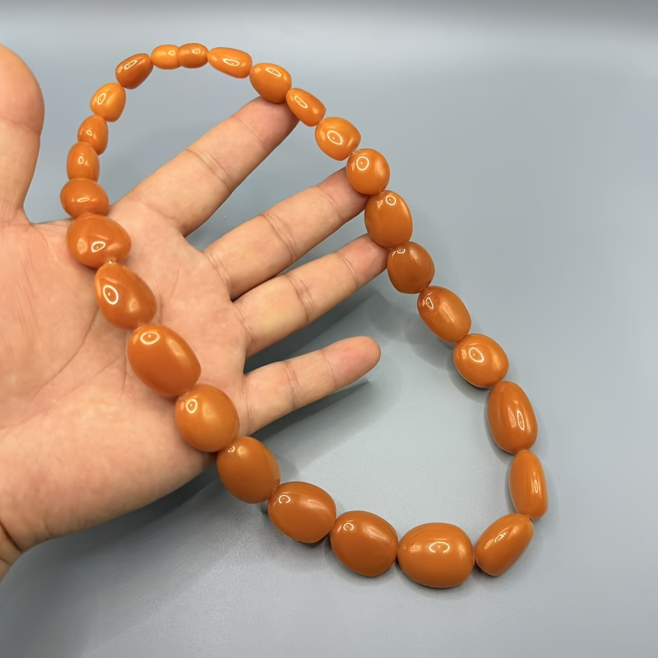 TEMU Handmade Natural Amber Necklace With Yellow Irregular Beads, Elegant Vintage Women's Jewelry, Compatible With Women's Styles, Essential For