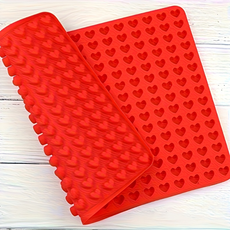 Image of 255-grids Love Heart Silicone Bbq Mat Multi-functional Heat Insulation Pad Placemat Chocolate Cookie Mold