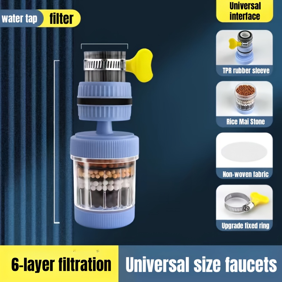 360 rotatable kitchen faucet filter 6 layer water purifier with smooth flow and no splashing details 9