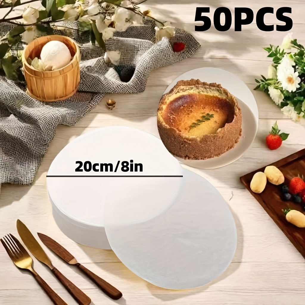Temu – TEMU 50pcs/100pcs, Round Baking Papers (6”/8”), Baking Tray, Ideal For Cheesecakes, Chiffon Cakes, Biscuits, Breads, Air Fryers, Dutch Ovens,