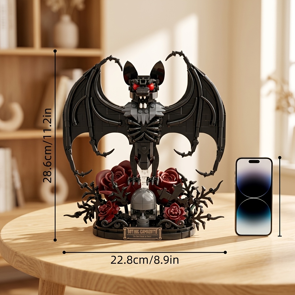 Gothic Bat Building Blocks Set, Dark Retro Sculpture