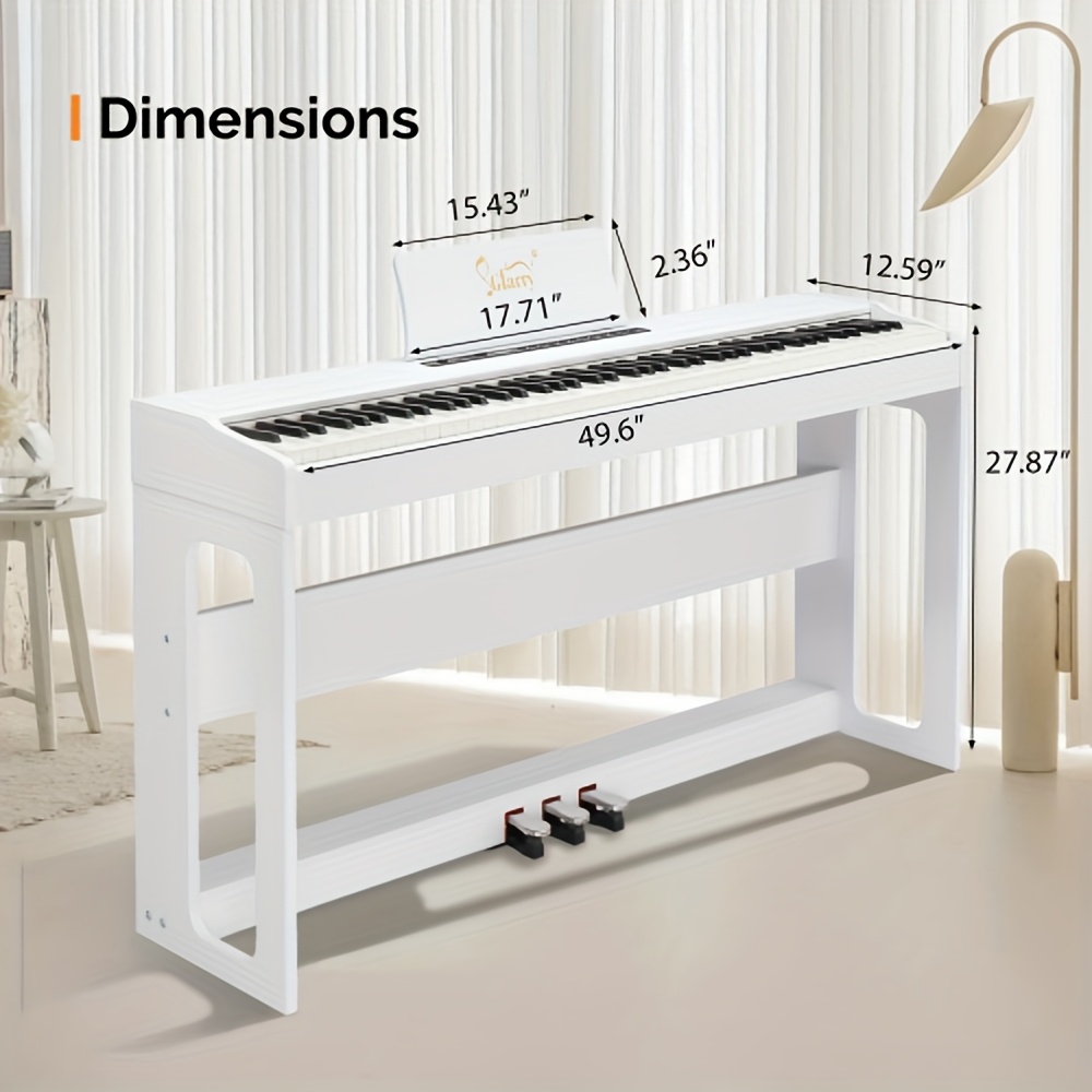 Glarry 88-Key Heavy Action Weighted Piano Keyboard - Portable Grand Piano with Triple Pedals, /MIDI, Recording & Playback, Portable Design