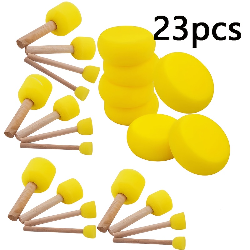 Set of 36pcs Round Sponge Professional Stamp Set, 4 Sizes for Art Projects