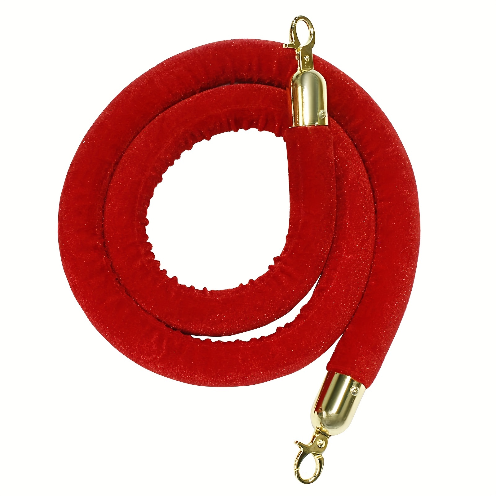 

5-foot Red Velvet Rope With Polished - Elegant Velvet Barrier For , Parties,