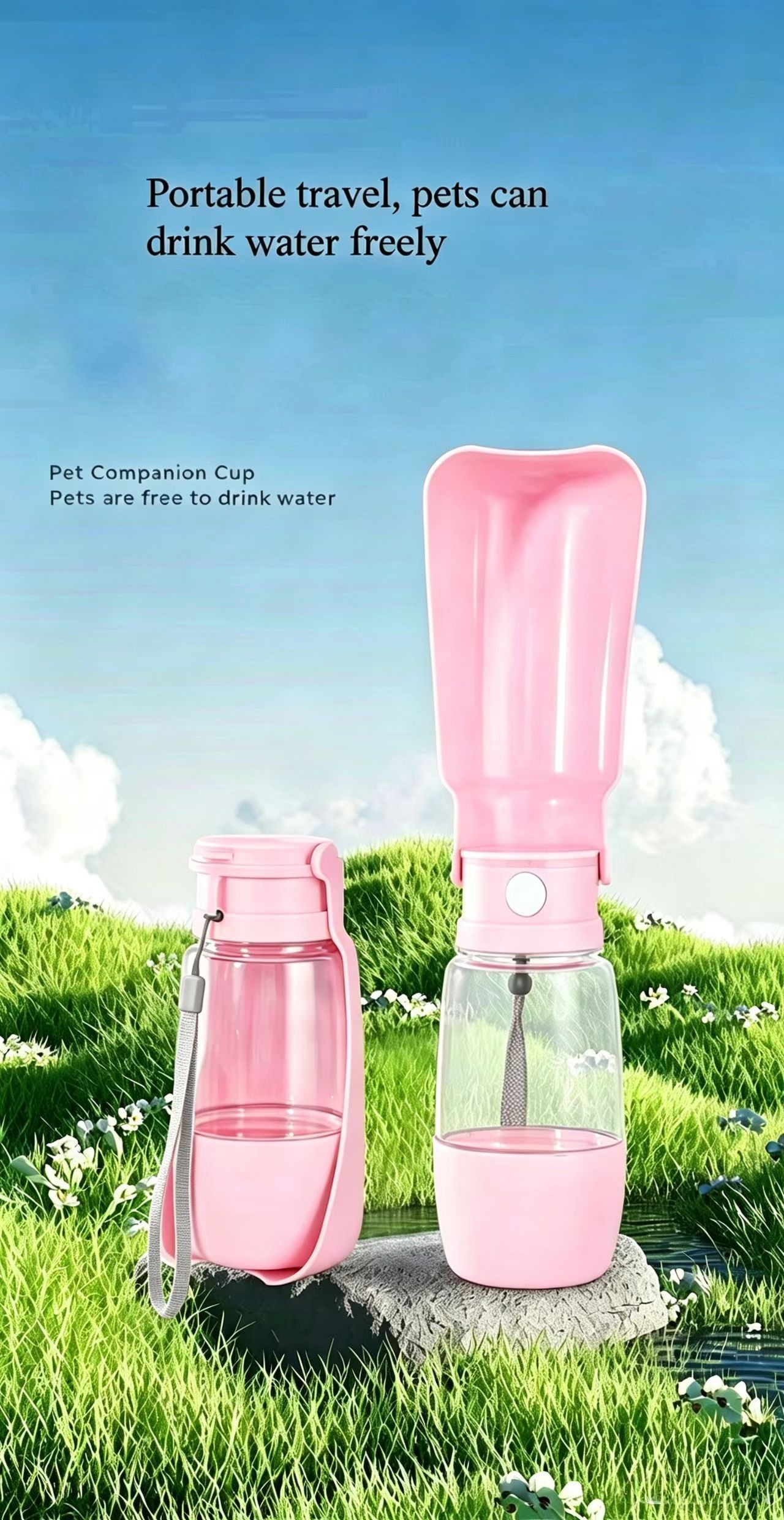 foldable pet water bottle portable dog travel cup large capacity leak proof drinking feeding bowl for outdoor   Product details 0