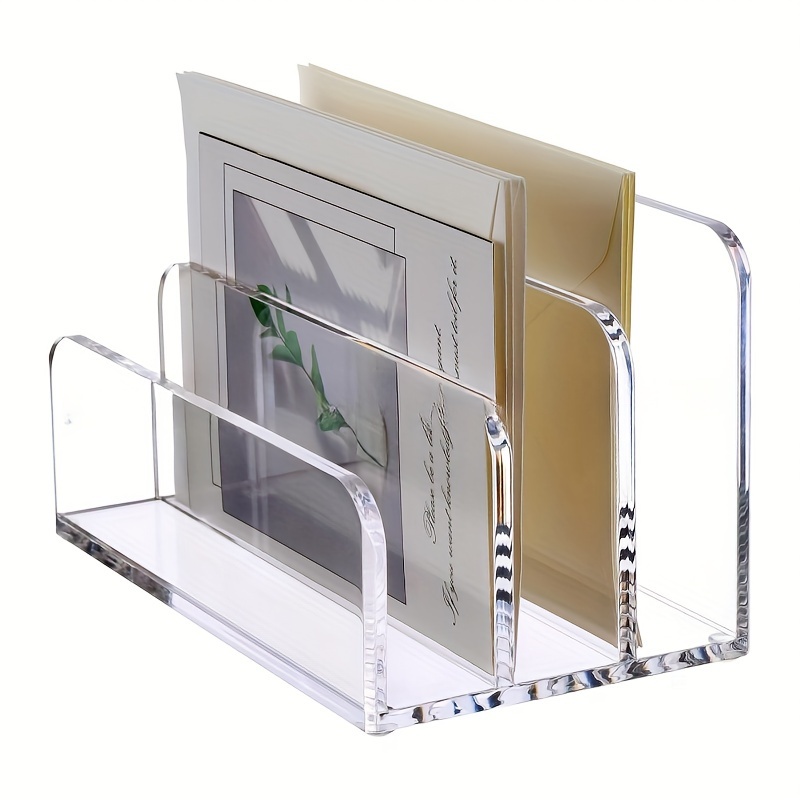 

Acrylic 3-tier Mail Organizer - Vertical Letter Holder & Desk File Sorter For Office And School, Perfect Creative Gift For Birthdays, Halloween, Christmas, Best For Christmas