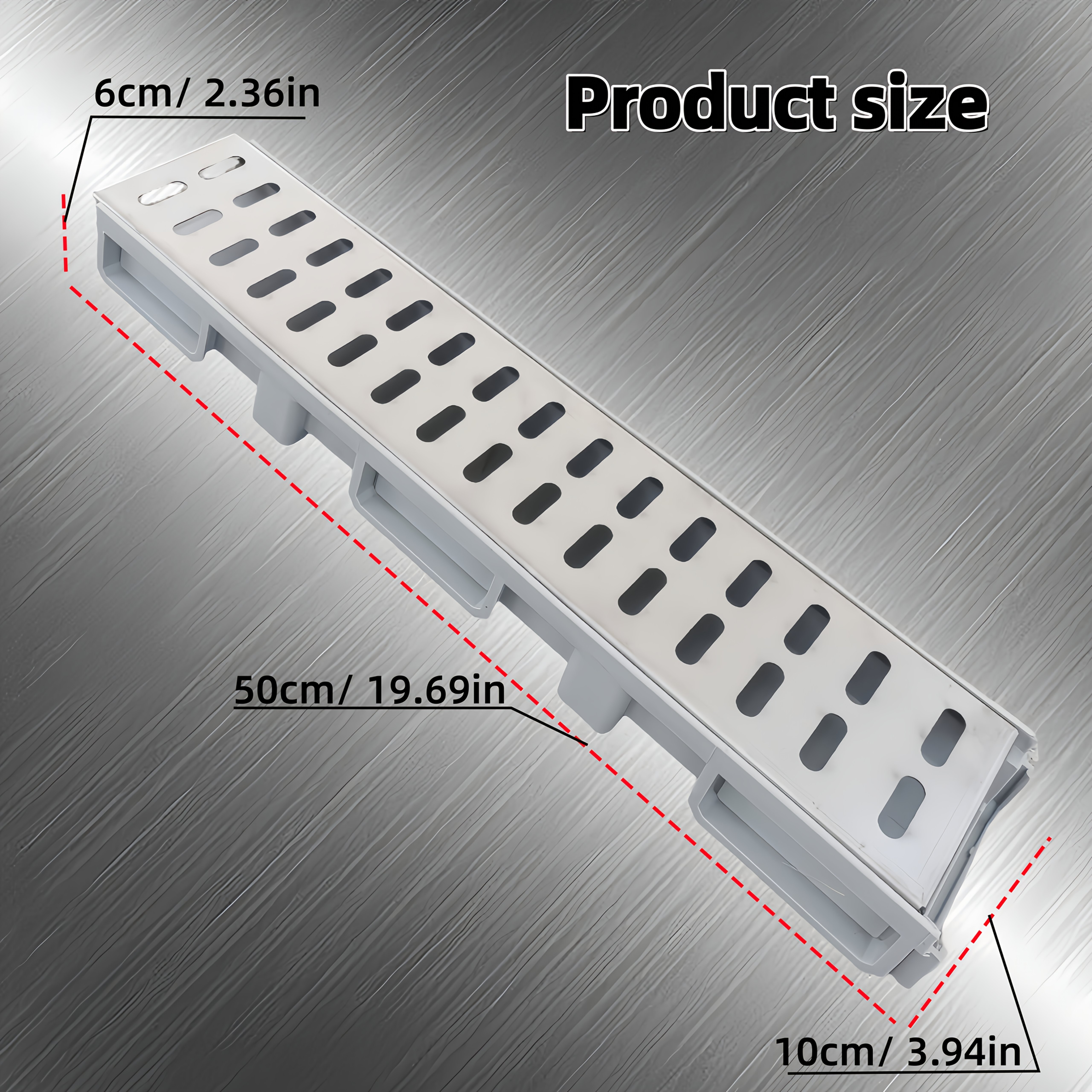 TEMU Canal de Drainage de Jardin à Rainure en U 1 pièce avec Grille en Acier Inoxydable | Design Linéaire Épuré pour Aménagement Paysager Extérieur,