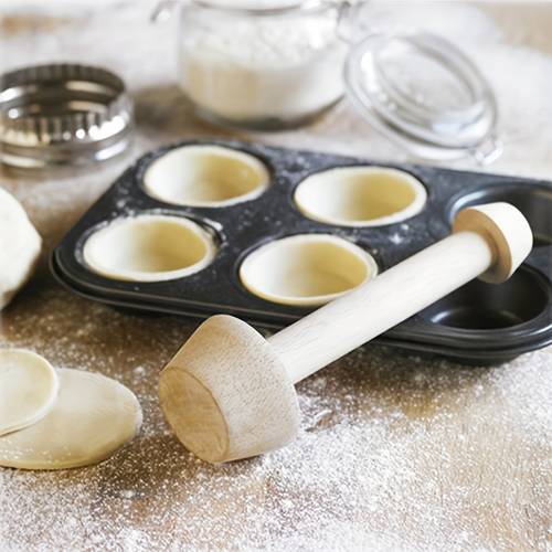 wooden tart tamper double sided pie crust pastry mould tart shell maker tool for baking