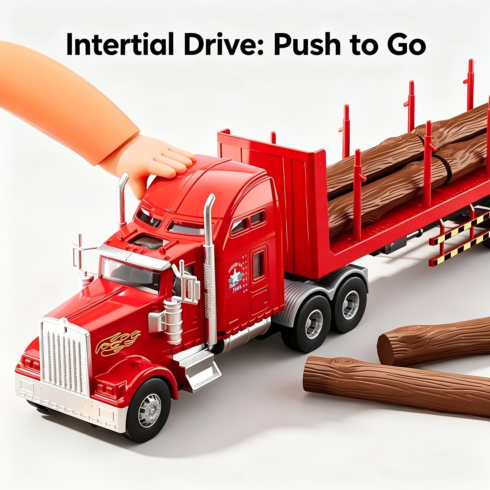 Heavy-Load Inertial Semi-Trailer Model Engineering Vehicle Toy