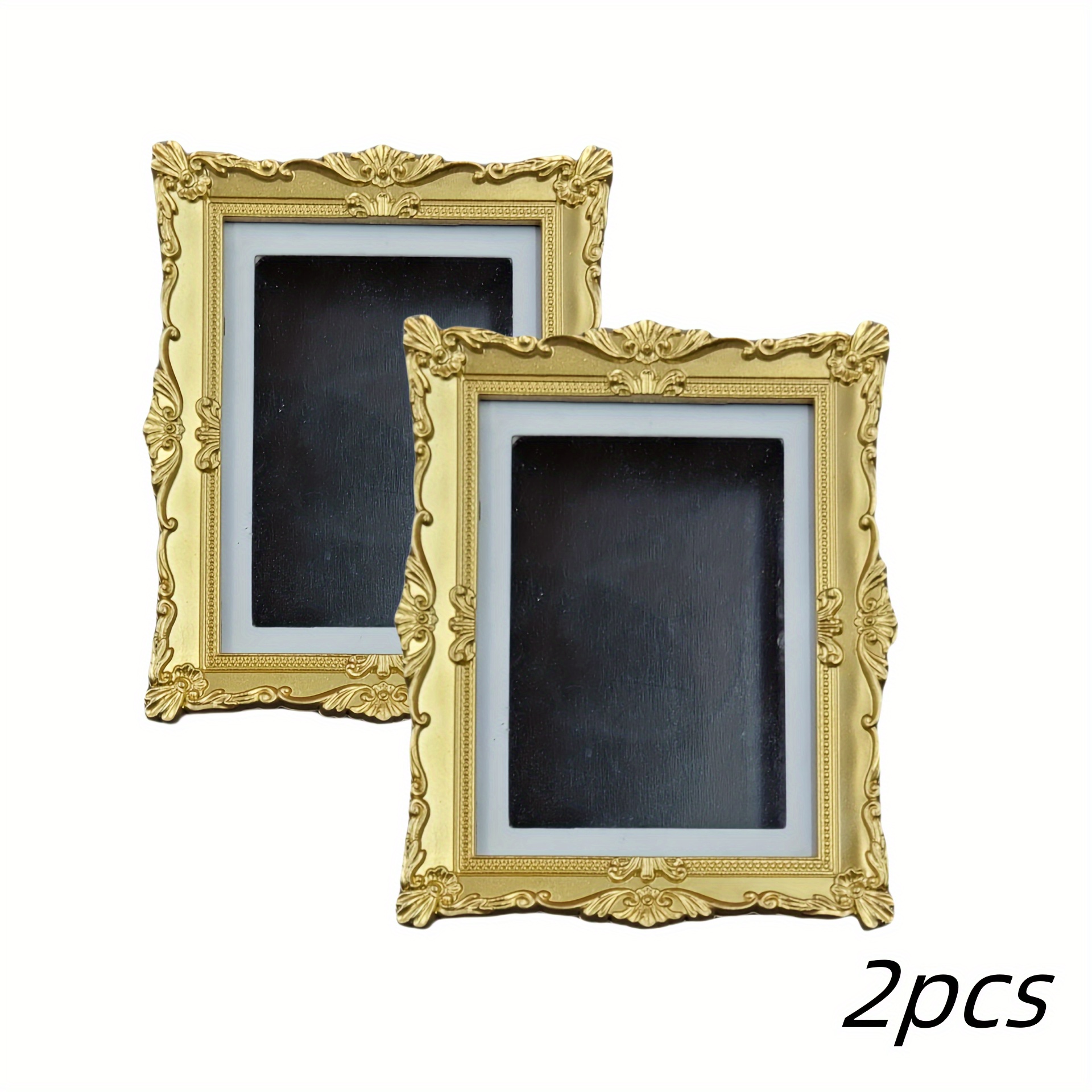 2pcs/set Of Retro Creative Mini Three-dimensional Magnetic Picture Frames, Which Attached To The Refrigerator Or On The Desktop, And Can Be Used To Photos, Etc