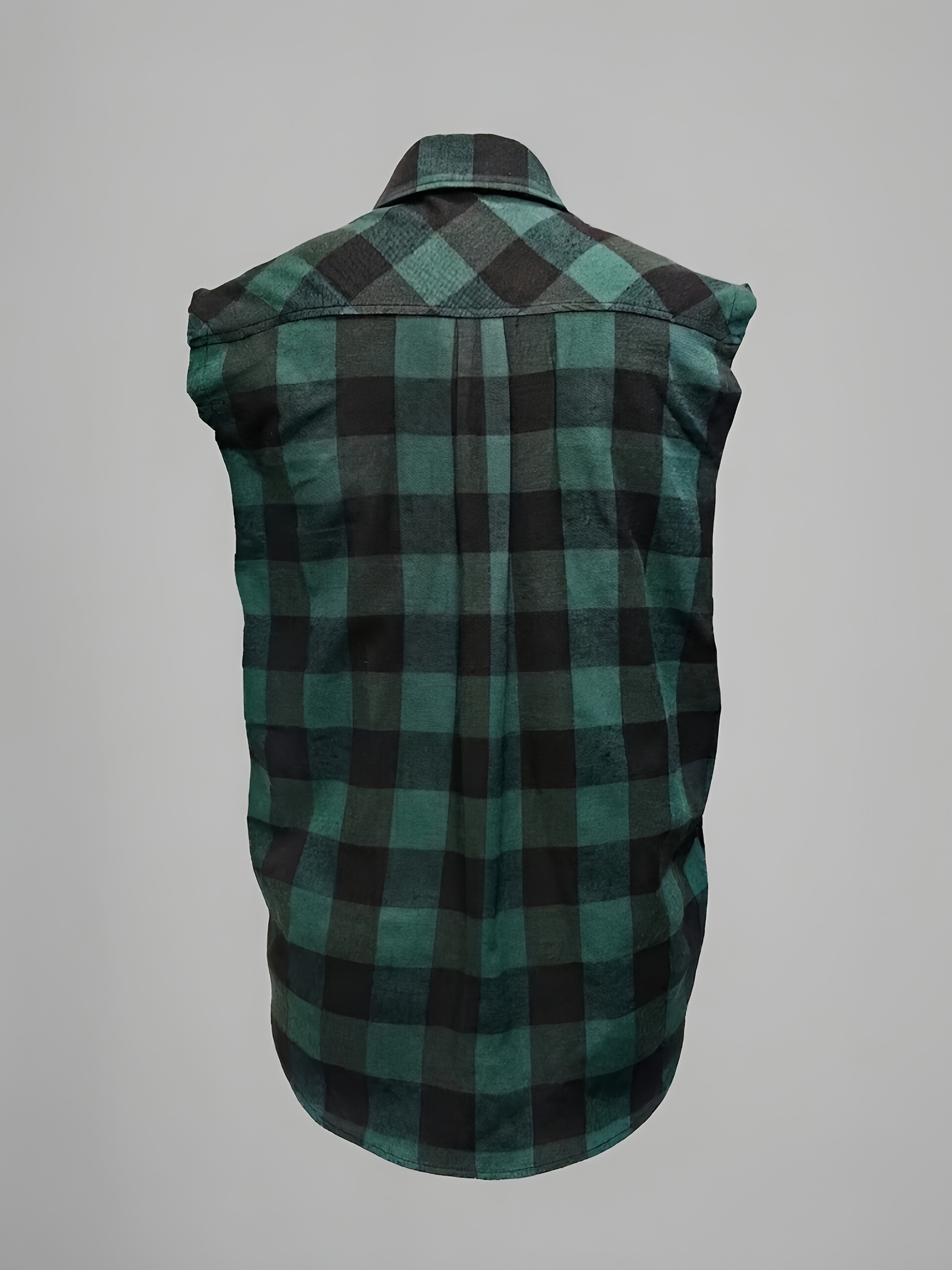 Herren ärmelloses Flanellhemd Kariert – Baumwolle, Regular Fit, Sommer-Tanktop Für Freizeit