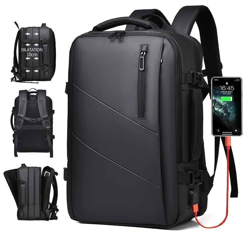 item picture large capacity travel backpack lightweight multifunctional laptop bag for business travel and students   anti theft protection multiple pockets durable oxford fabric student bookbag fashionable school backpack