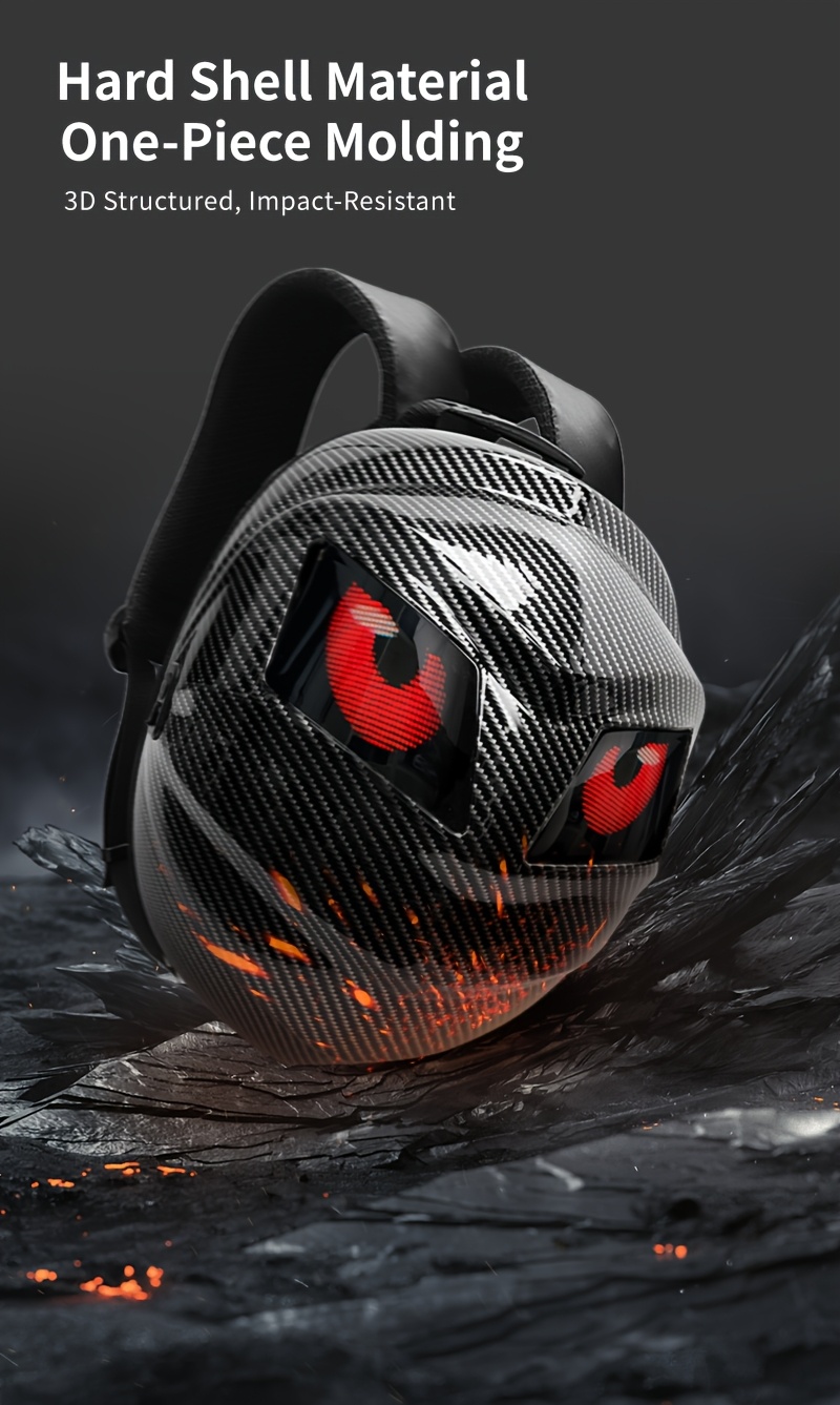 Sac à Dos Intelligent LOY Black Knight en Fibre de Carbone avec Double Écran à Motif Oculaire Personnalisable, Contrôle Sans Fil, Grande Capacité pour Cyclisme en Extérieur