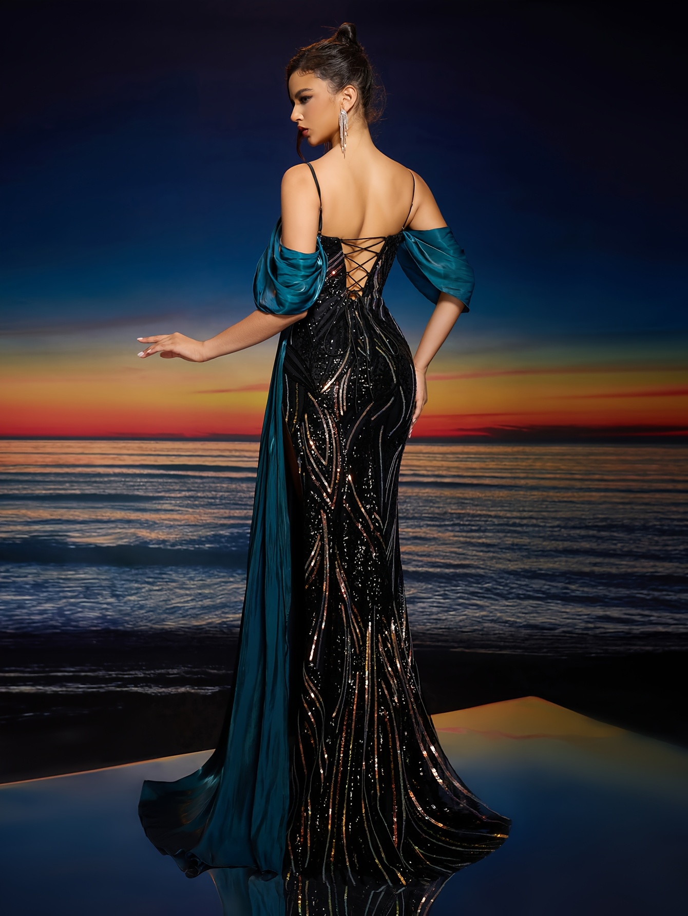 sachin and babi light blue dress May Queen Prom and Formal Gowns at Discount Prices main image 1