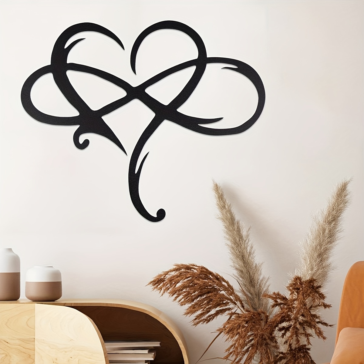 

Infinity Heart Metal Wall Decoration Art Infinite Heart-shaped Wall Decoration, Unique Infinite Heart-shaped Wall Decoration Love Bedroom Decoration 15.8inch X 13.8inch