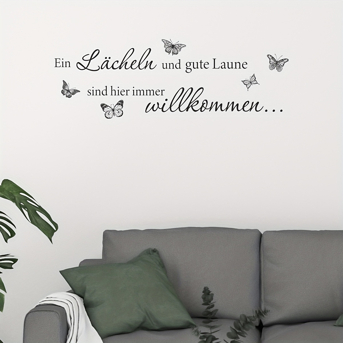 Image of A German Quote That 'here, And Good Are Welcome' Is A Warm And Wall Sticker Made Of Vinyl, Suitable For Decorating Bedrooms, Dining Rooms, Sofa Backgrounds