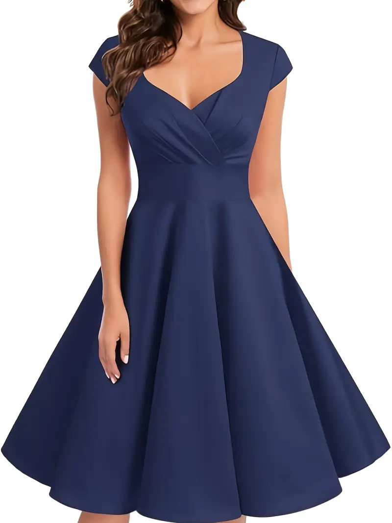 plus size elegant casual womens v neck dress pleated chest - Temu plus size elegant casual womens v neck dress pleated chest - Temu