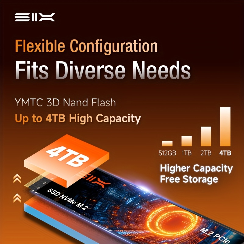six x7400 pro 1tb/2tb 7350mb/s read speed pcie 4.0 nvme