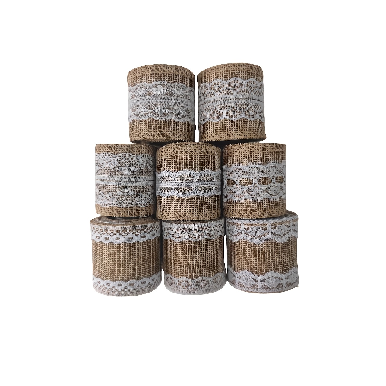 E-shop 8 Rollen Jute-Band Spitzenrolle Jute-Schnur Gewebe, Jute für Hochzeitsdeko DIY Basteln Blumenarrangement Wohnaccessoires - Rustikales