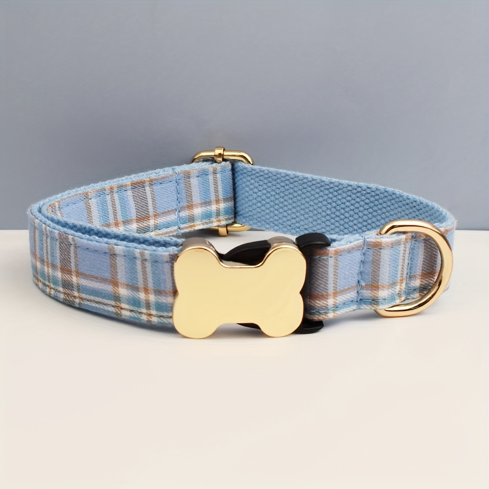 TEMU Collar Personalized Quality Fabric For Small, Medium Large Dog Custom Metal Parts Pet Accessory Engraved Dog Collars