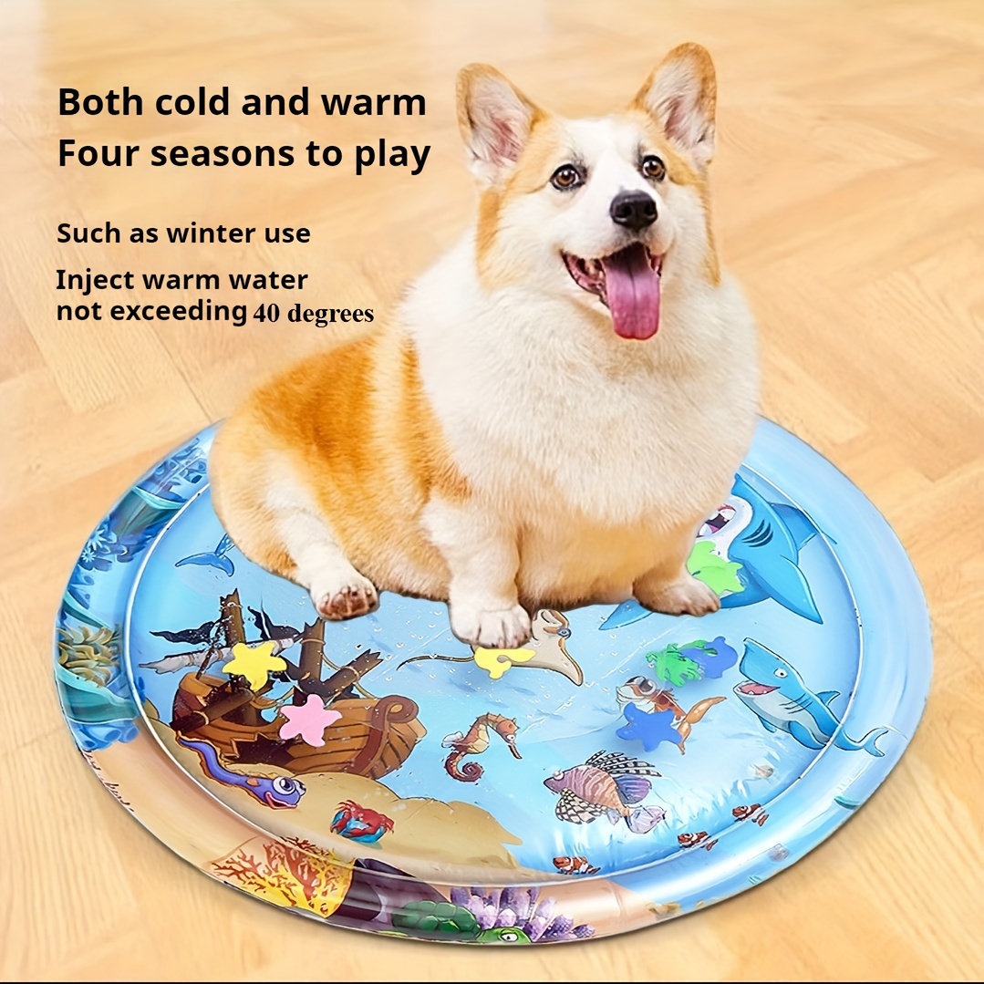

Inflatable Pet Cooling Mat For Dogs & Cats - Round Water Pad With Pump, Ideal For Medium/small Breeds