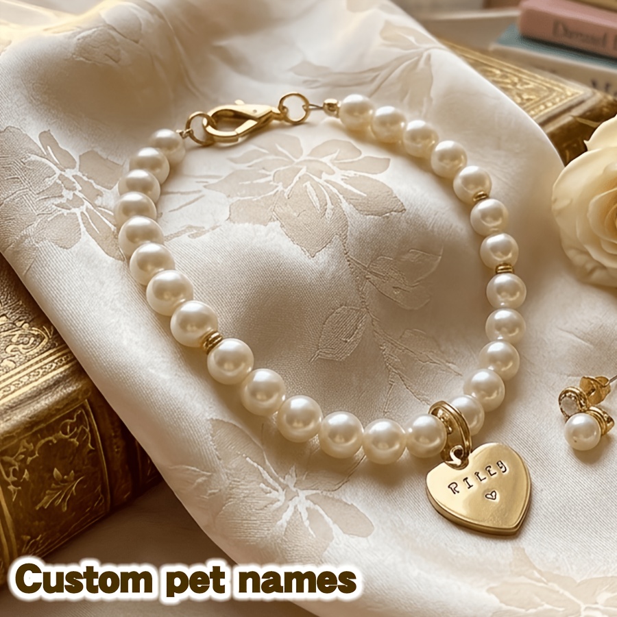 Custom Engraved Dog Collar with Heart-shaped ID Tag
