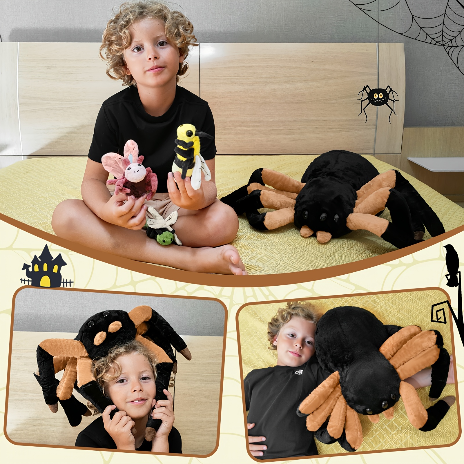 MorisMos 5pcs Spider Stuffed Animal Set