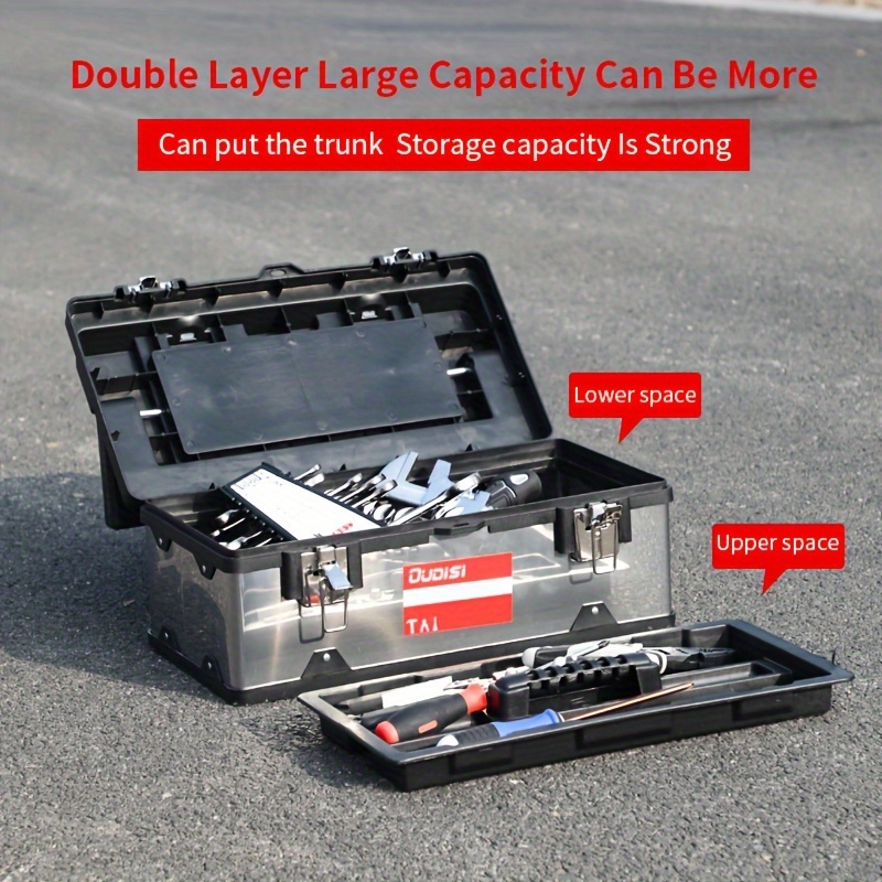 Caja de herramientas de tres capas desmontable con ruedas, carrito de  hardware multifunción para coche, camión, reparación al aire libre