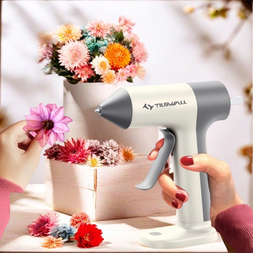 Temu Mini Cordless Craft Hot Melt Glue Gun With Fast Preheating Function, 2000Mah Battery, 5-Minute Automatic Shutoff, Drip-Proof Nozzle And 20 High--image