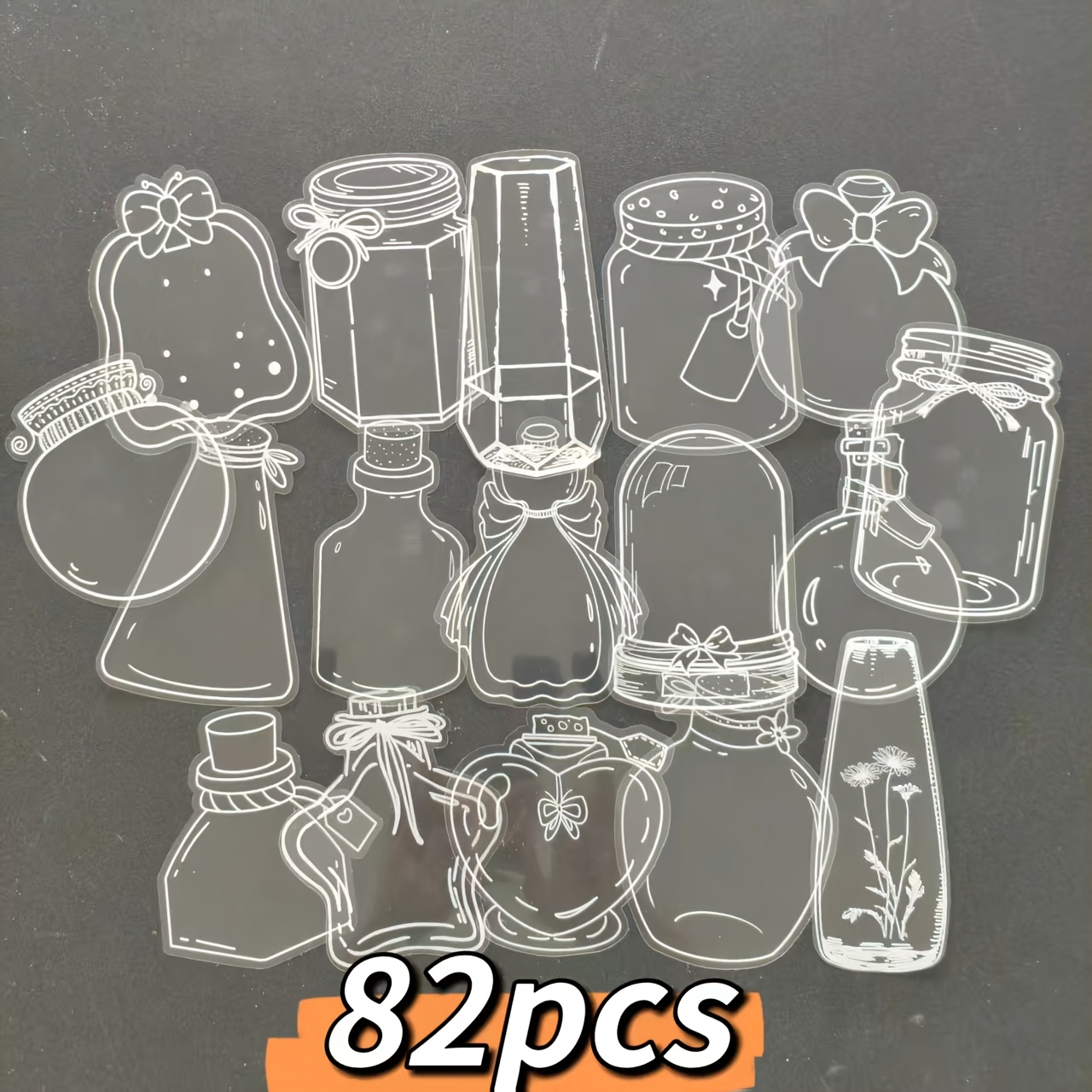 Image of 82 Sheets Of Transparent Material Stickers Self-adhesive Paper - Suitable For Dry Flower Bookmarks And Specimens/ Enthusiasts, Flower Stickers With