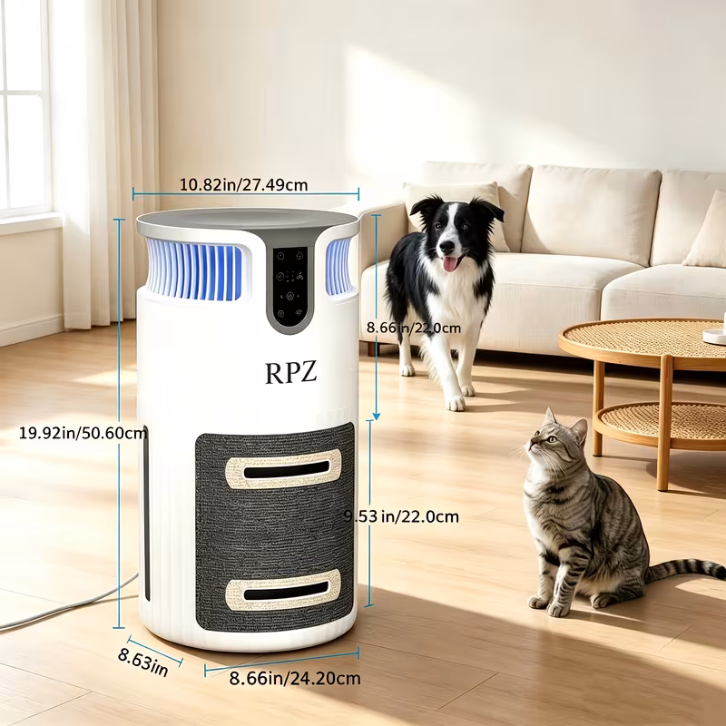 air filter for home large to 2200 sq ft pet hair for home pets removes pet hair dander odor 360 hepa intake with 3 25db pm air quality sensor auto mode 3 in 1 cat scratcher Product details 0