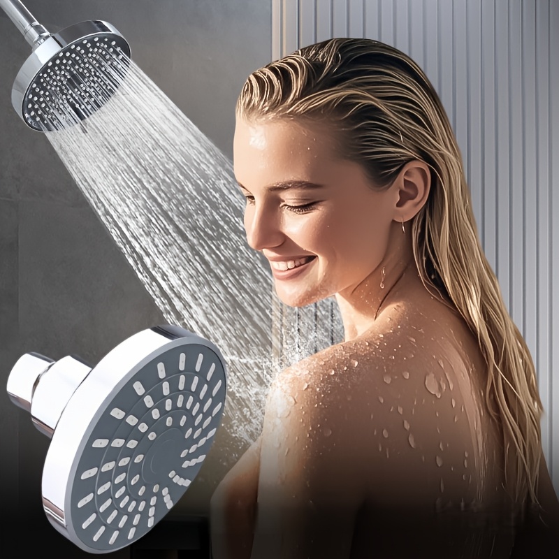 1pc High-Pressure   Shower Head with Adjustable Swivel ball joint - Heavy-Duty   Showerhead,  , Self-Cleaning Nozzles, for Modern Bathroom, Spa-Like Bathing Experience