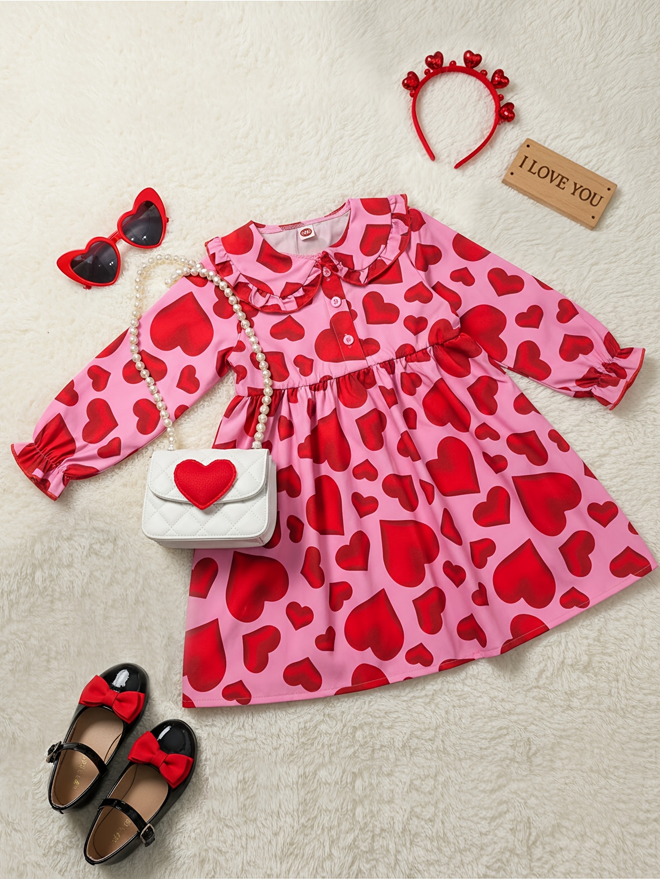 girls valentine dress sold on Temu United States