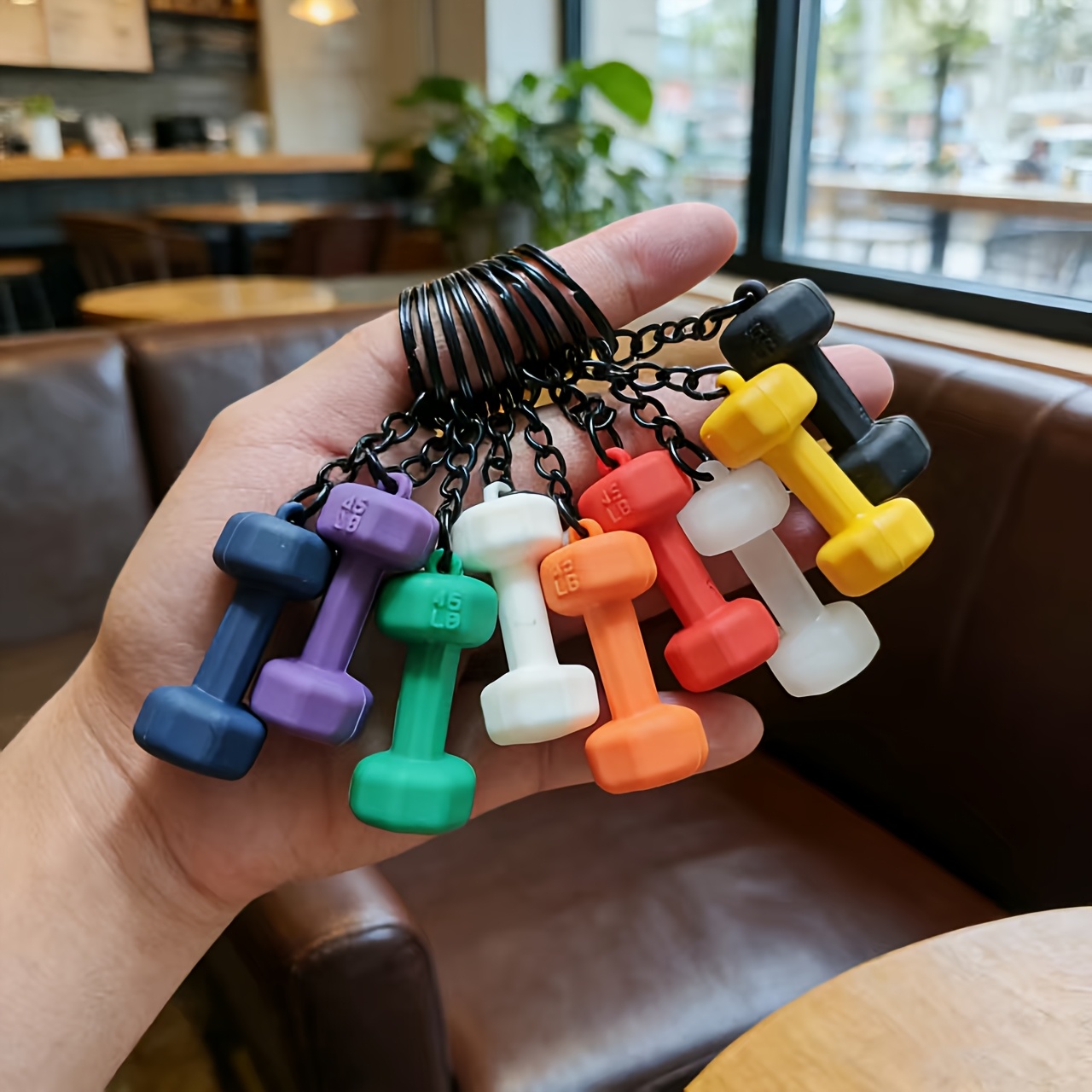 TEMU 3pcs Colored Mini Silicone Barbells, (no Colors ) Bag Decorations, Backpack Pendant Charms, Dopamine Color Scheme, Sporty Style, A Small Gift