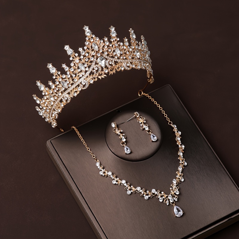 

3pcs And Bridal Set - Zinc Alloy Headdress And Jewelry For , , And Photoshoots - Accessories