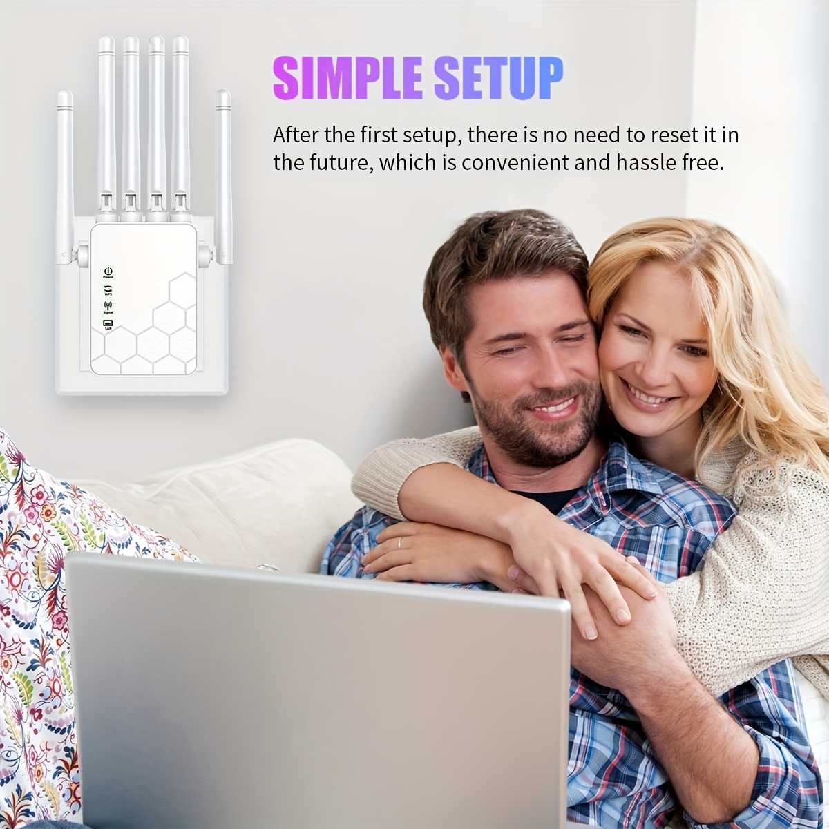 OURLIFE WiFi 6 Extender & Signal Booster, 6-Antenna Network Repeater with Plug & Play Setup, 2.4GHz System for Home/Office, Stable Coverage for Large Houses, Compatible with all WiFi Routers